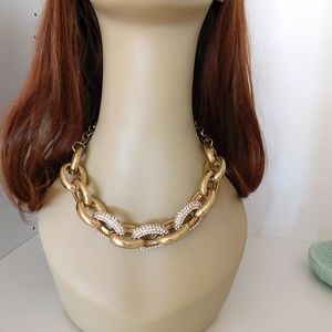 Gold tone statement necklace